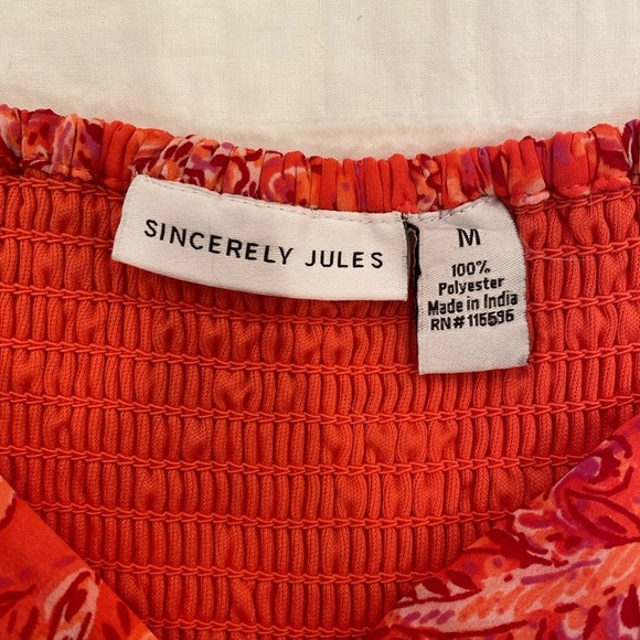 Sincerely Jules Red-Orange Paisley Dress - Picture 8 of 8